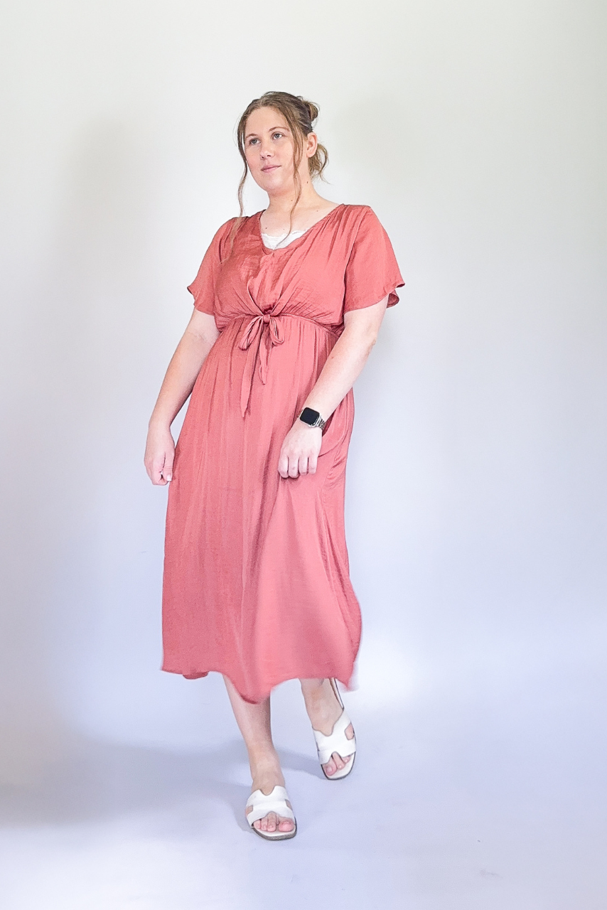 Holly Flutter Sleeve Midi Dress – Lavender Avenue Holly Flutter Sleeve Midi Dress – Lavender Avenue