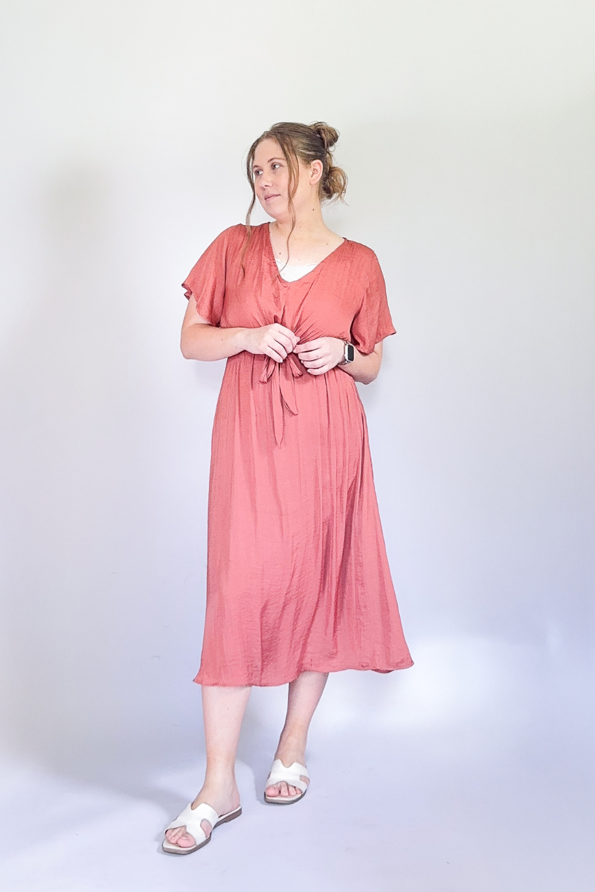 Holly Flutter Sleeve Midi Dress