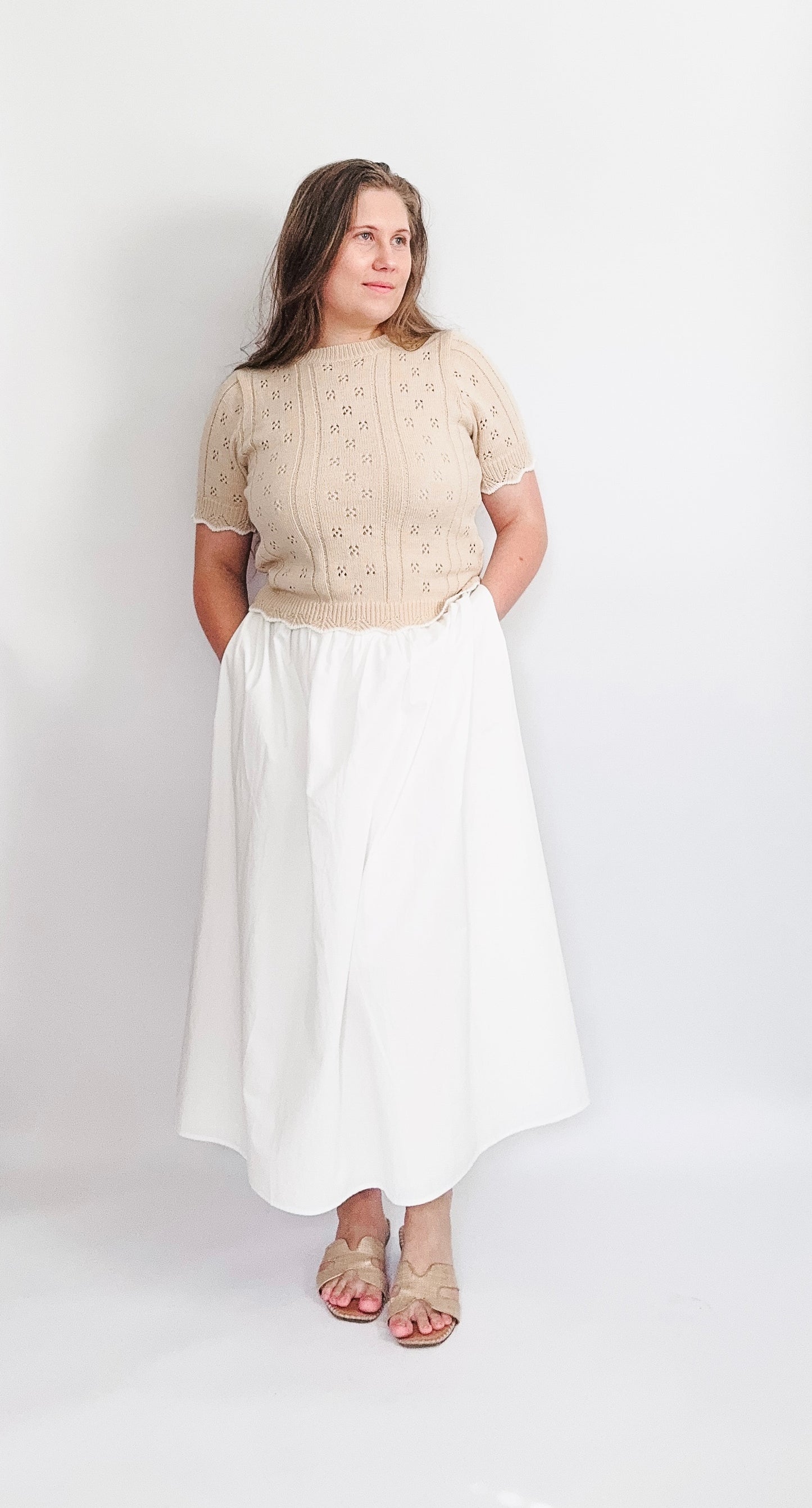 Jules Midi Skirt - White