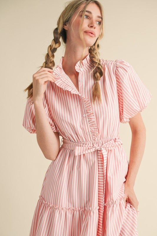 Rose Teired Midi Dress