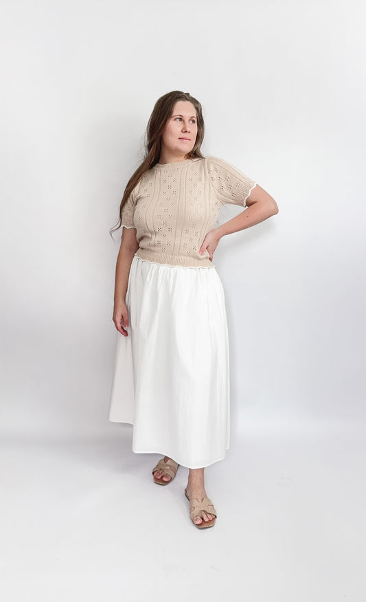 Jules Midi Skirt - White