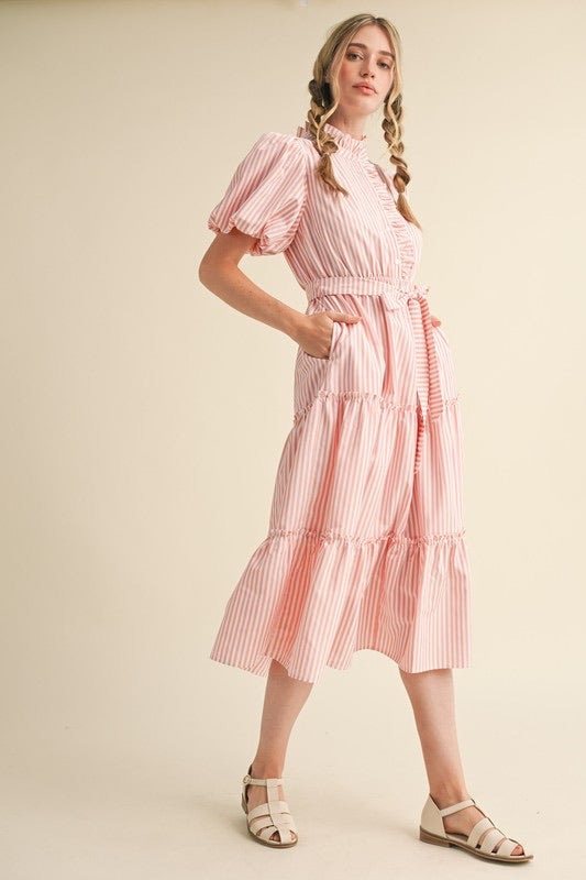 Rose Teired Midi Dress