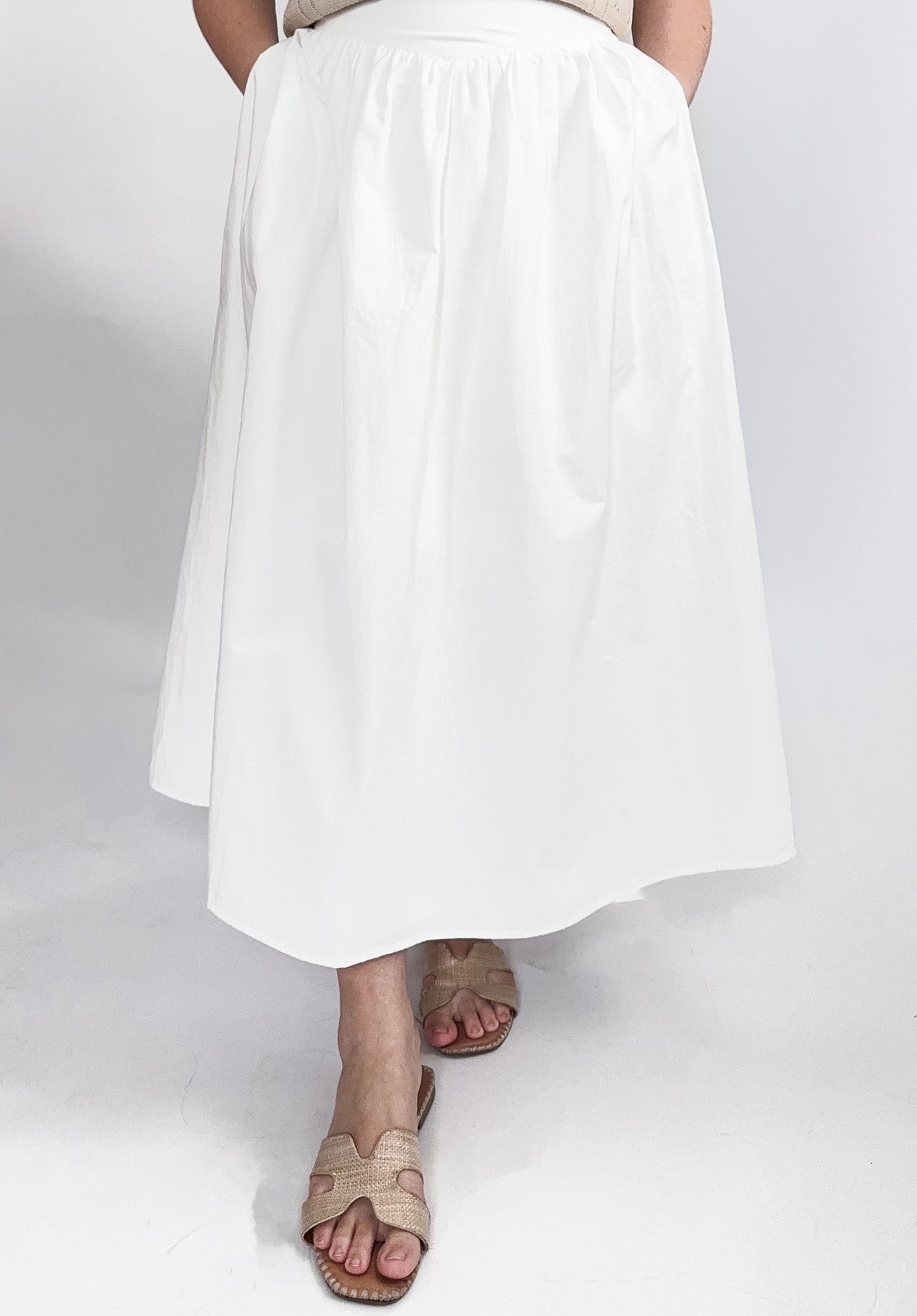 Jules Midi Skirt - White