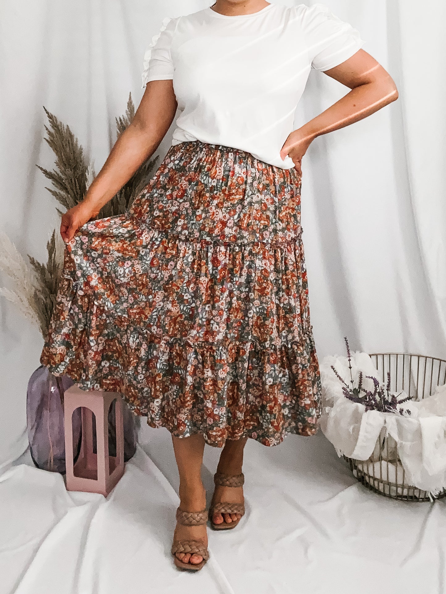 Lyla Ruffle Midi Skirt