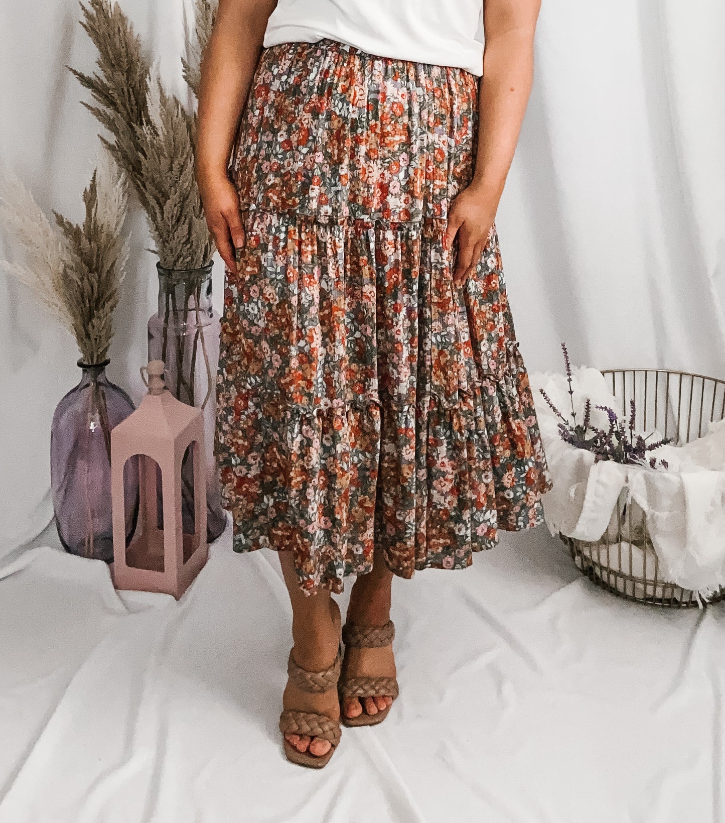 Lyla Ruffle Midi Skirt