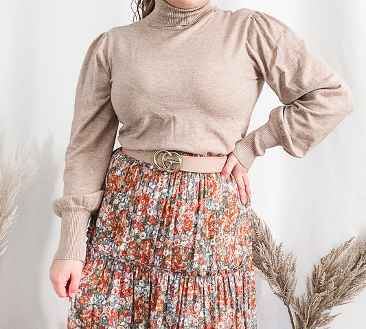 Andie Knit Turtleneck- Black