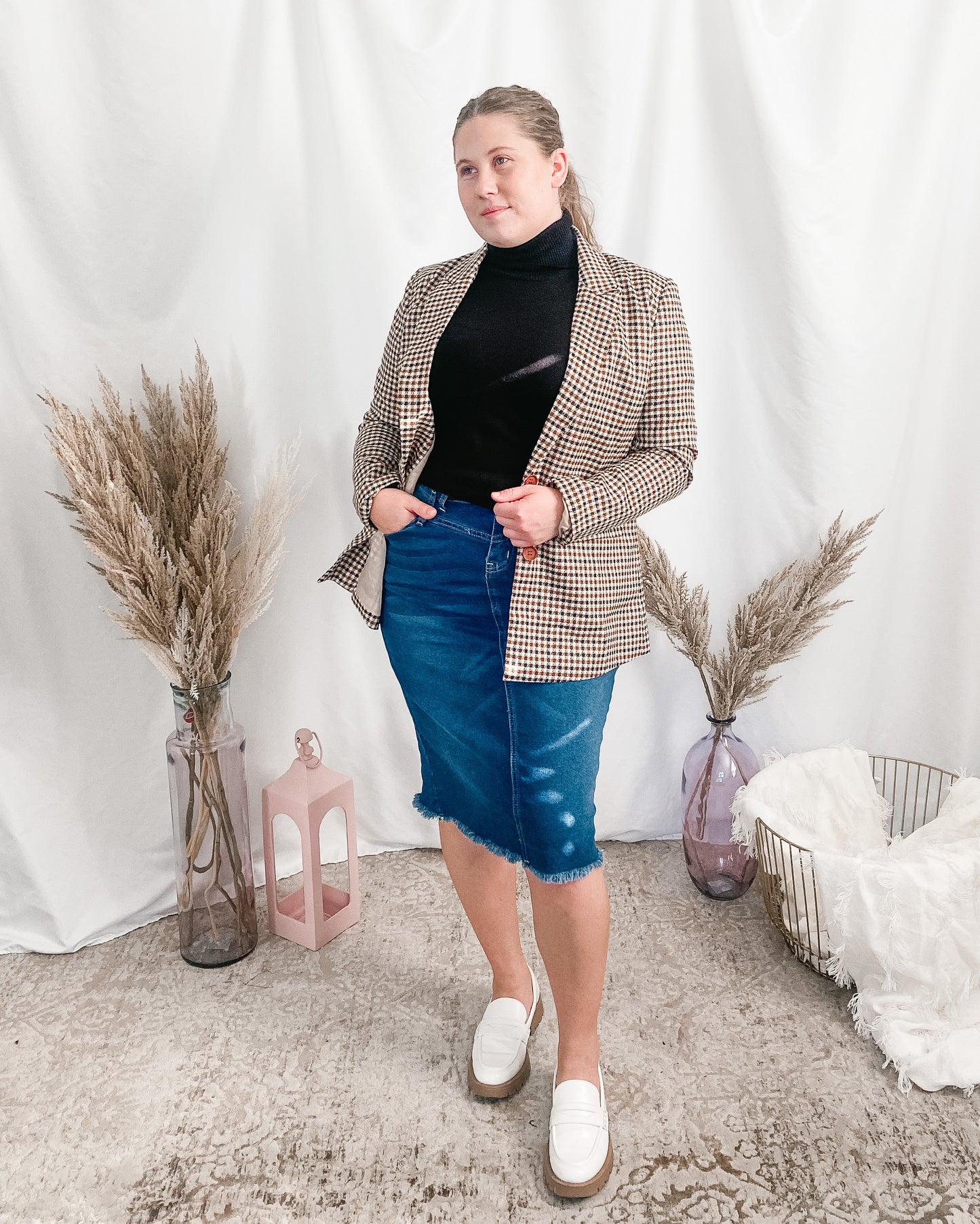 Vivian Gingham Blazer