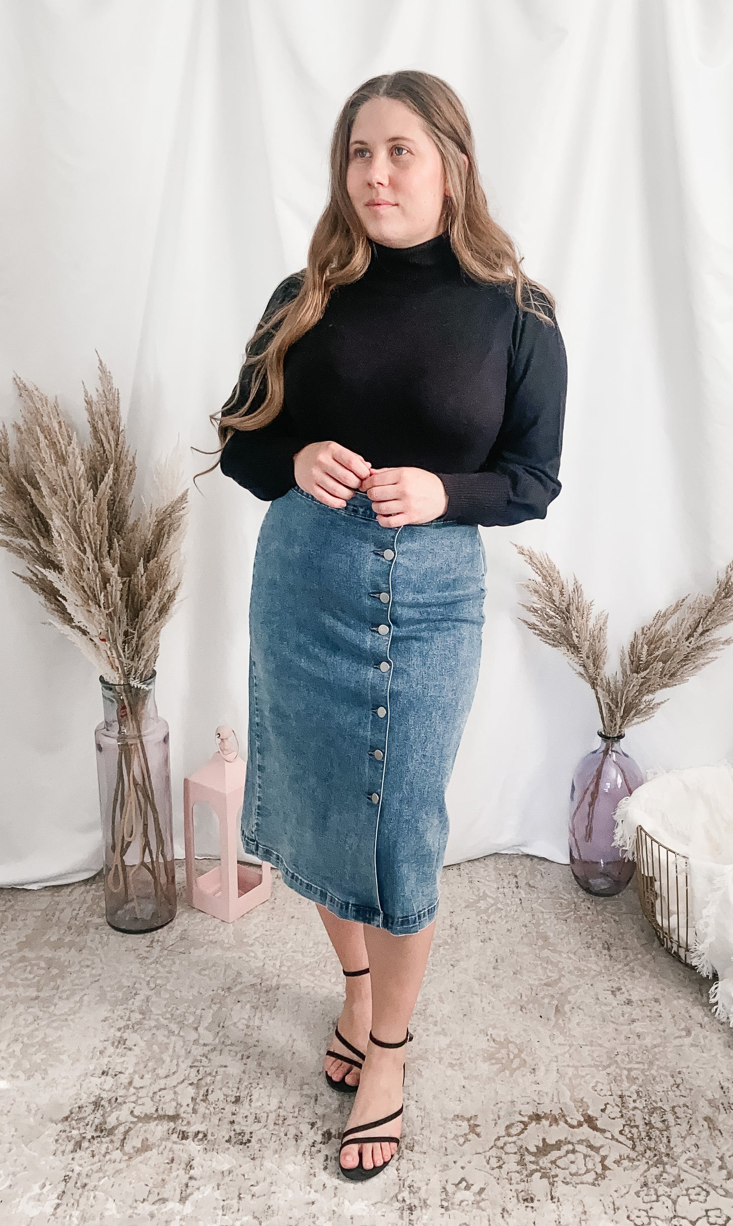 Remi Midi Denim Skirt
