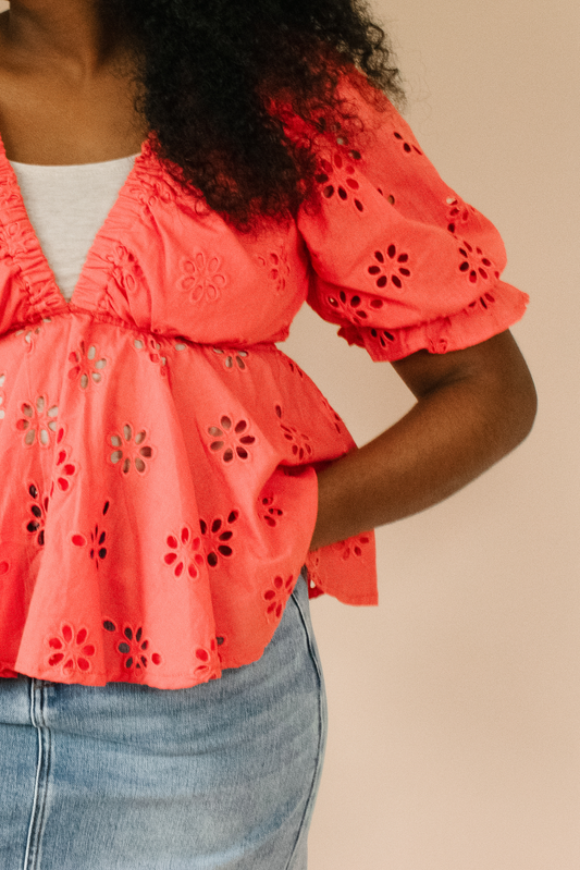 Lila Eyelet Lace Blouse