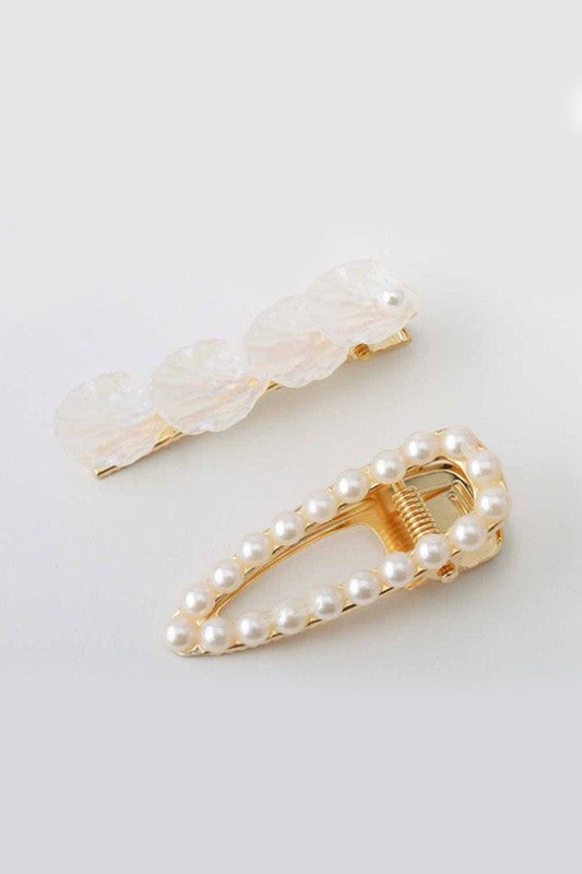 Pearl Hair Clip Set