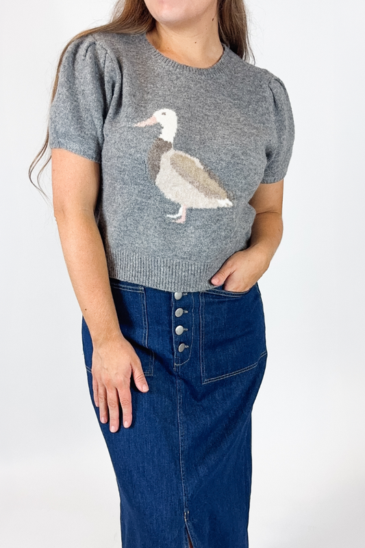 Marley Cropped Sweater - Gray