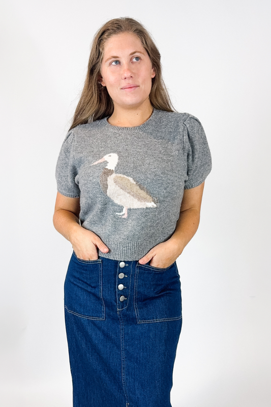 Marley Cropped Sweater - Gray