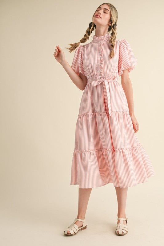 Rose Teired Midi Dress